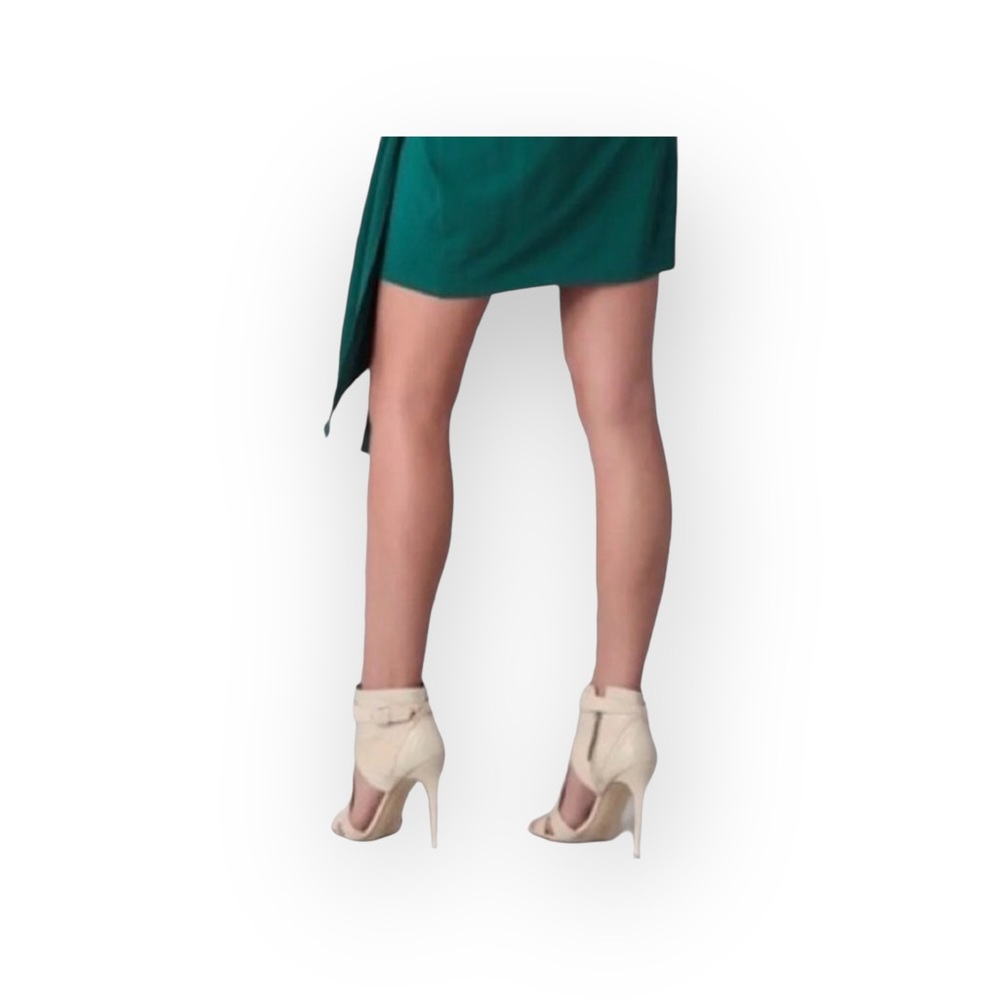 new Haute Hippie ༄ Halter Wrap Cocktail Party Mini Dress༄ Emerald Green ༄ Large - Picture 10 of 17